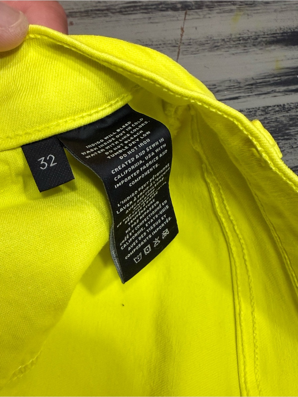 J BRAND Yellow Cropped Skinny Jeans Raw Fringe Hem Lemongrass Canary Denim 32 - Picture 10 of 15